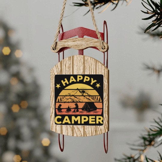 Happy Camper Sled Ornaments