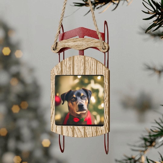 Cute Christmas dog Sled Ornaments