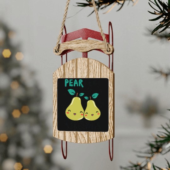 Siblings Pear Fruit Big Brother Sister Goals Sled Ornaments