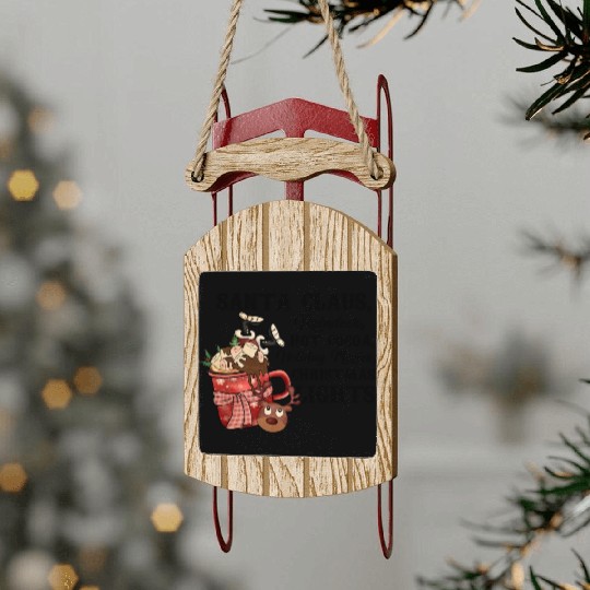 Santa Claus Reindeer Hot Cocoa Holiday Movies Sled Ornaments