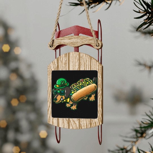 St Patrick's Day Chicago Dog Sled Ornaments
