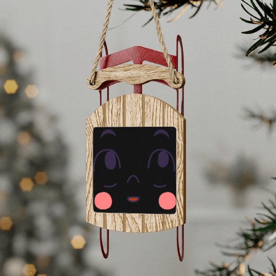 surprised expression of cartoon emotion face Sled Ornaments