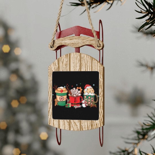 Christmas Hot Chocolate Cup Sled Ornaments