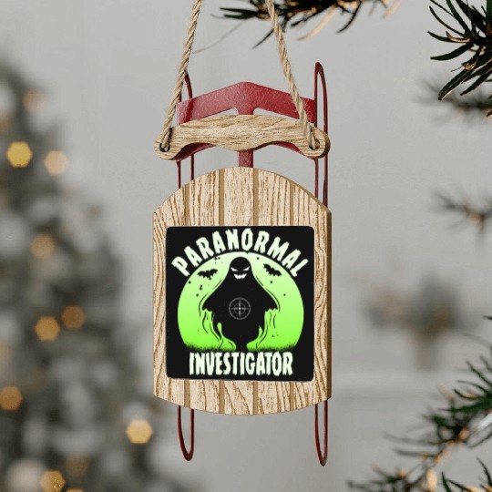 Ghost Hunting Paranormal Investigator Sled Ornaments