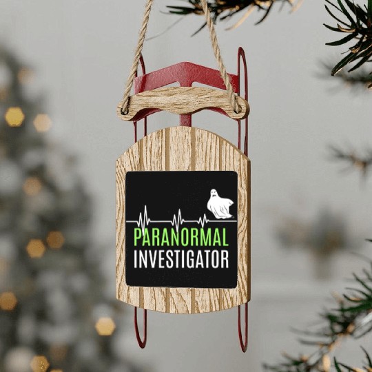 Ghost Hunting Paranormal Investigator Sled Ornaments