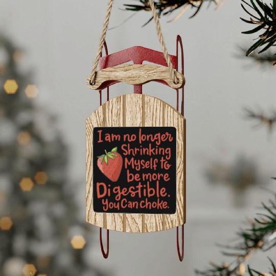Gardening Strawberry Food Pun Sled Ornaments