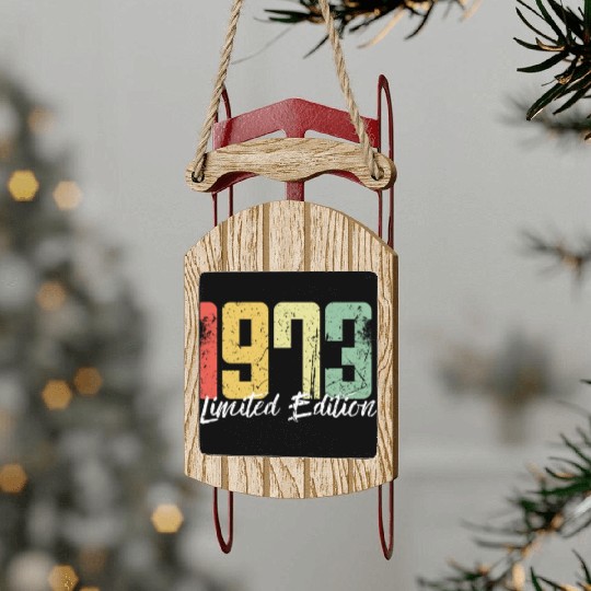 50 Years Vintage 1973 Retro 50th Birthday Sled Ornaments