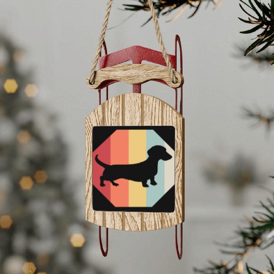 Dachshund Gift Dixie Wiener Doxie Dackel Sled Ornaments