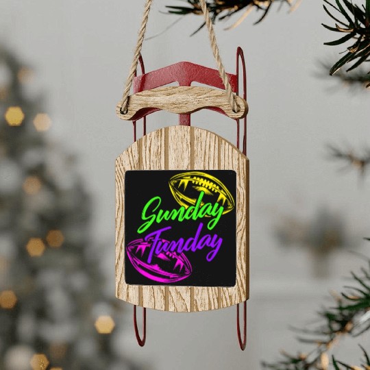 Football Sled Ornaments, Sunday Fun Day Football Game Day