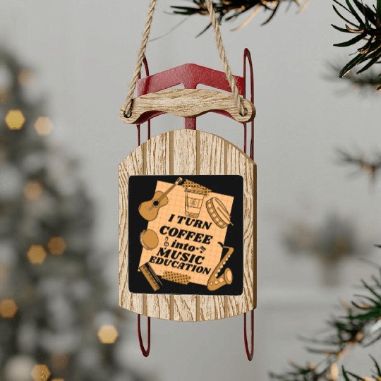 Music Teacher Coffee Sled Ornaments