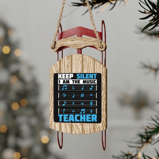 Music Teacher music nout Sled Ornaments