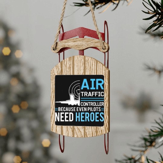 Air Traffic Controller Aircraft Flight Service Sled Ornaments