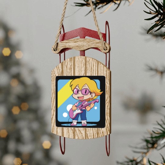 Guitar Boy Sled Ornaments