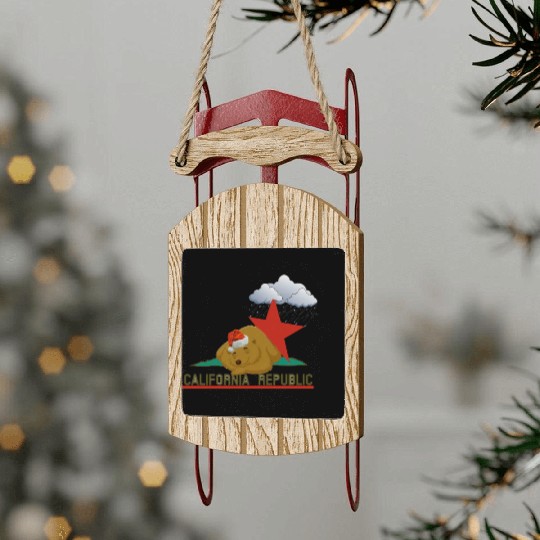 California bear in winter Sled Ornaments