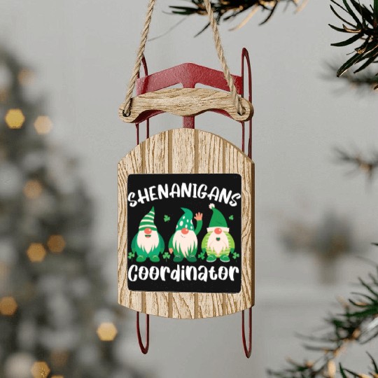 Shenanigans Coordinator St. Patricks Day Irish Sled Ornaments