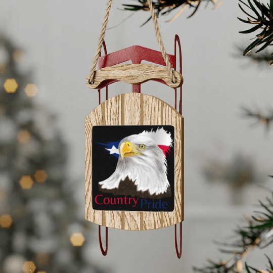 Texas Eagle Sled Ornaments