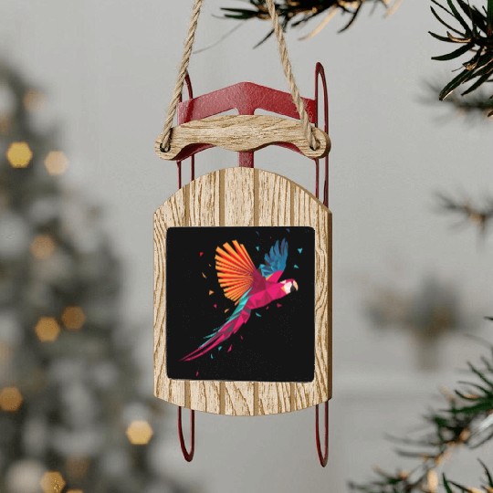 Macaw Parrot Geometric Bird Parakeet Ornitholog Gi Sled Ornaments