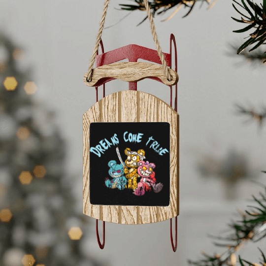 Dreams come True for Teddys Horror Halloween Sled Ornaments