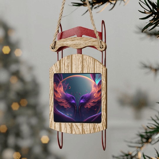 Flaming phoenix wings Sled Ornaments