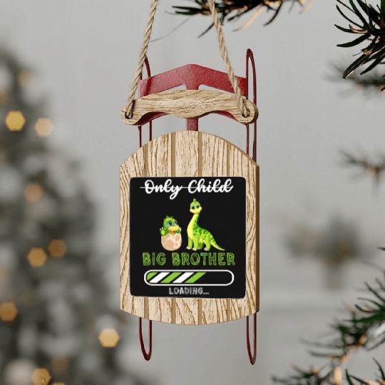 Big brother dinosaur Sled Ornaments