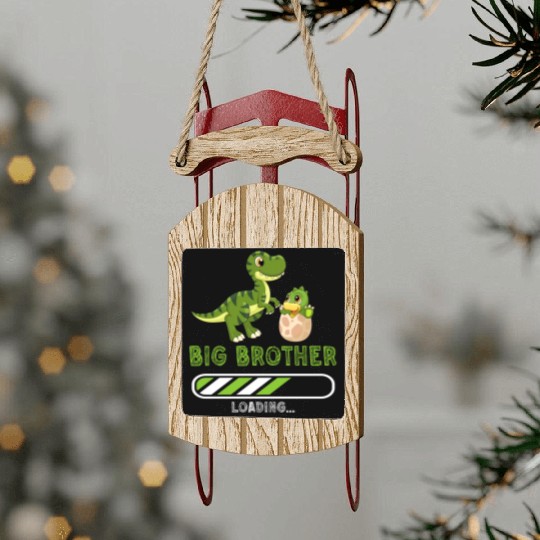 Big brother dinosaur Sled Ornaments