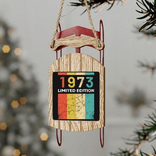 50 Years Vintage 1973 Retro 50th Birthday Sled Ornaments