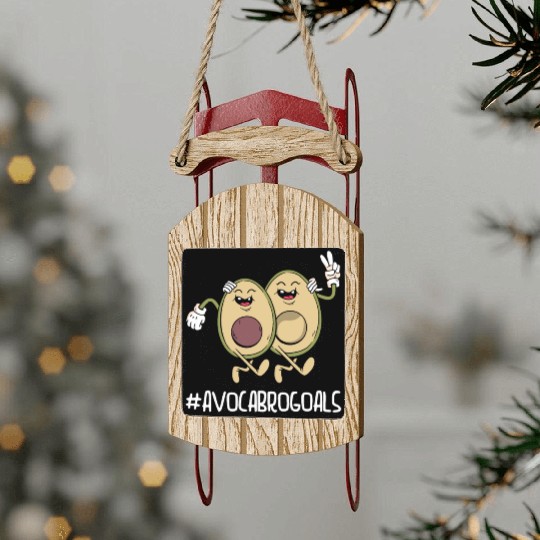Sibling Big Brother Avocado Goals Hilarious Puns Sled Ornaments
