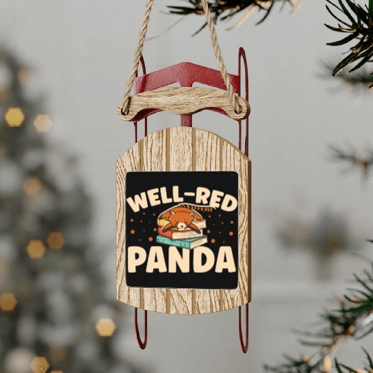Well-Red Panda Zookeeper Zoogoer Wildlife Bookworm Sled Ornaments