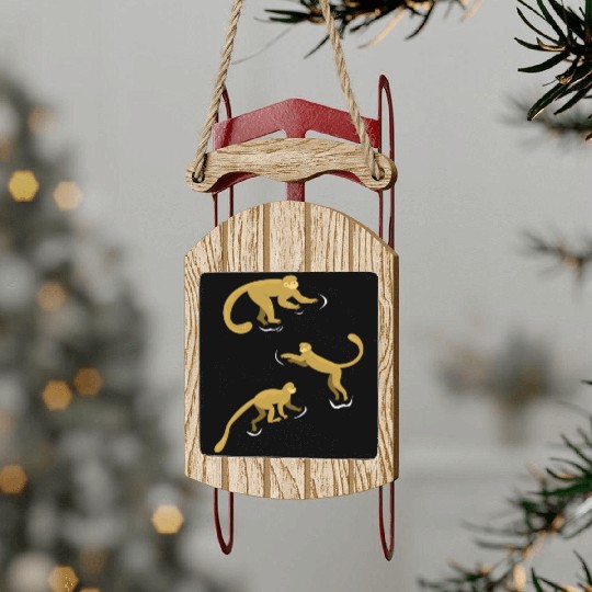 Chimpanzee Monkey Orangutan Monkey - Cute Monkey Sled Ornaments
