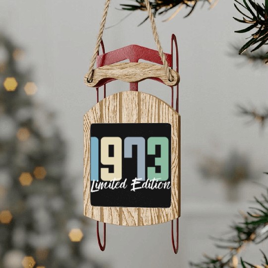 50 Years Vintage 1973 Retro 50th Birthday Sled Ornaments