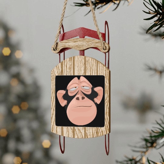 Monkey face Sled Ornaments
