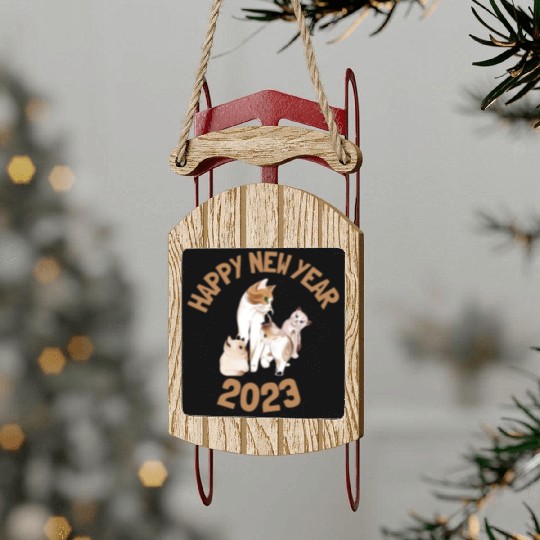 Cat love Sled Ornaments