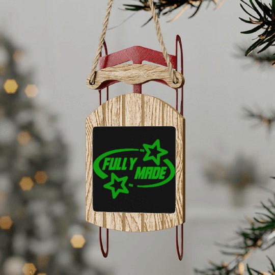 GREEN FULLY MADE INFINITY STAR Sled Ornaments
