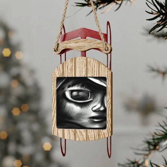The truth is out there Look into my eyes and find Sled Ornaments