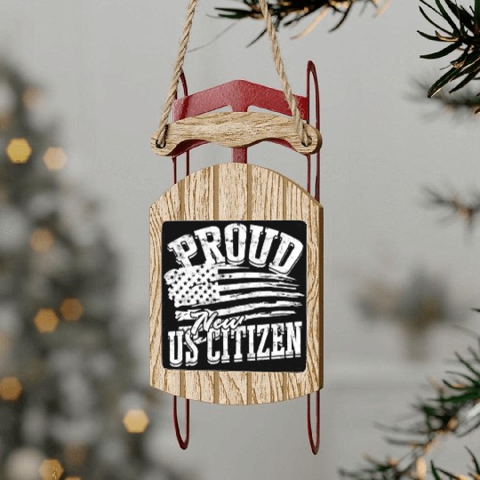 US Immigrant Indigenous USA Immigrants america Sled Ornaments