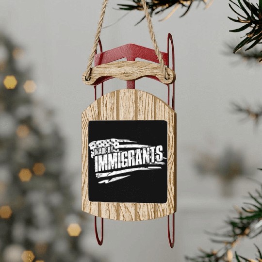 US Immigrant Indigenous USA Immigrants america Sled Ornaments