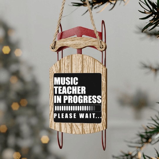 Music Teacher Sled Ornaments