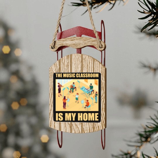 Music Teacher Sled Ornaments