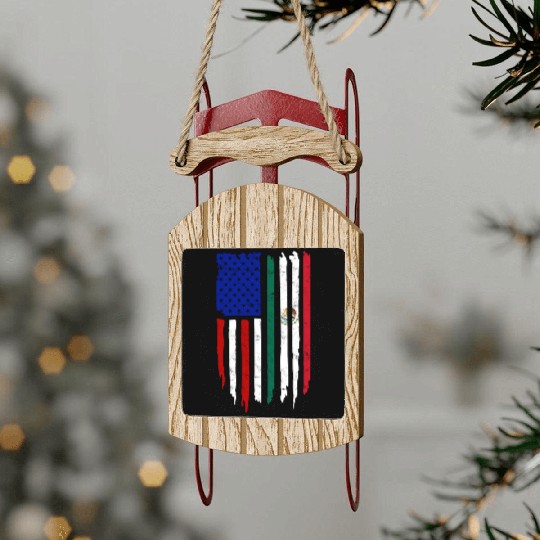 US Immigrant Indigenous USA Immigrants america Sled Ornaments