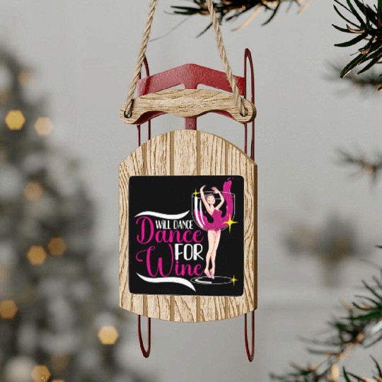 Ballet Ballerina Dance Dancer Dancing Ballet Gift Sled Ornaments