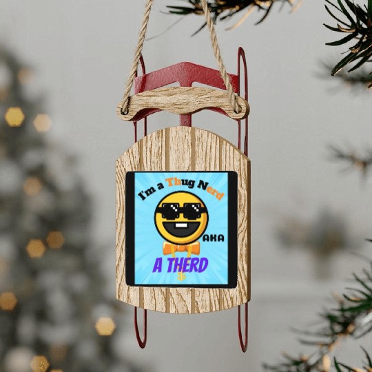 Thug Nerd aka Therd funny meme Sled Ornaments