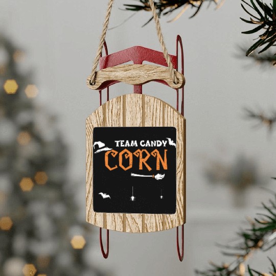 Team Candy Corn - Halloween Sled Ornaments
