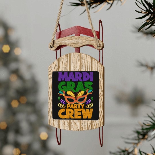 Mardi Gras - Party Crew Sled Ornaments