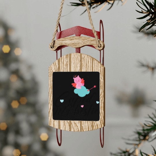 Cupid is my bestie gift for valentine cupid lovers Sled Ornaments