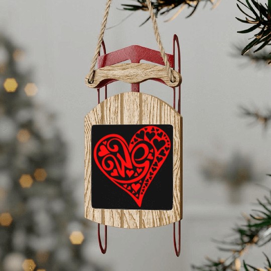 Galentines Day Red Heart We Valentines Day2 Sled Ornaments