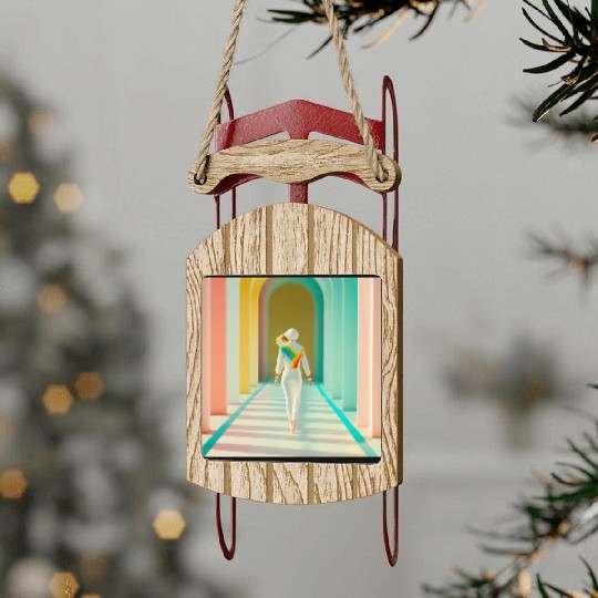 Independent Woman Picture Sled Ornaments