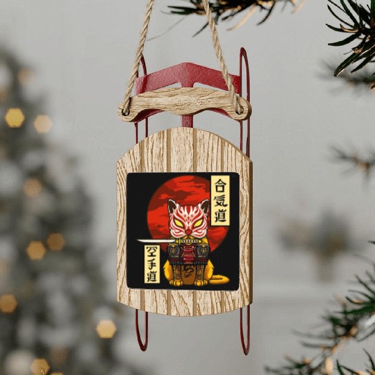 Samurai Cat Sled Ornaments