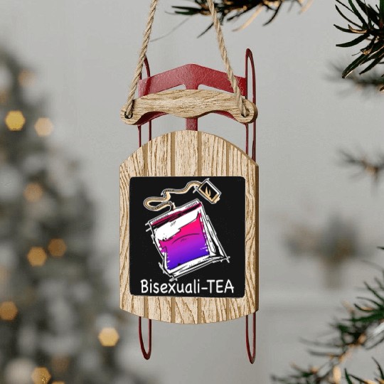 Bisexualitea Funny Bisexual Tea Bag Bi Pride Color Sled Ornaments