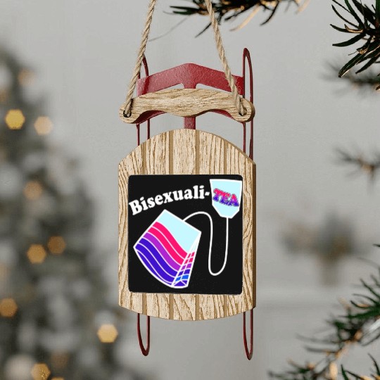 Bisexualitea Funny Bisexual Tea Bag Bi Pride Color Sled Ornaments