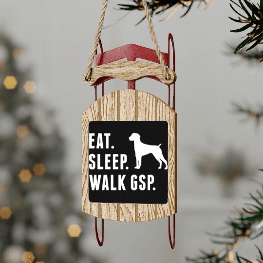Eat Sleep Walk German Shorthaired Pointer Sled Ornaments